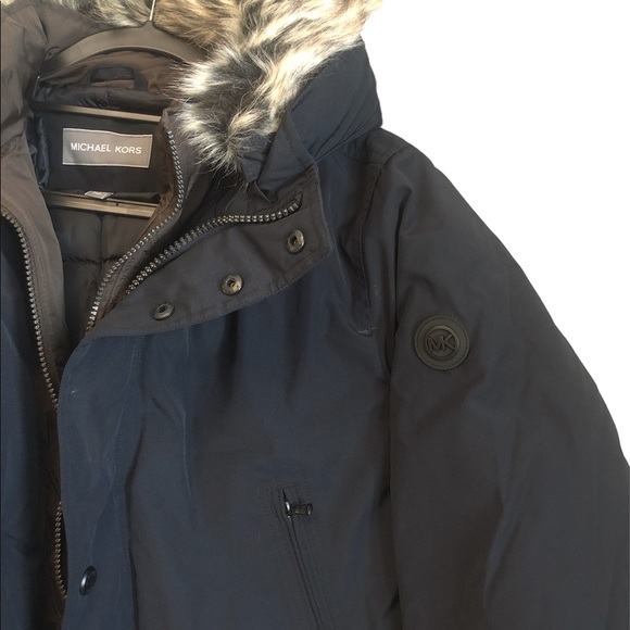 MICHAEL KORS Men's Hooded Jacket Blue Size LT Big & Tall Faux-Fur Parka … - Picture 12 of 12